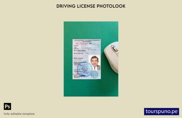 Plantilla de fotolook para permiso de conducir de Rusia (Удостоверение тракторис
